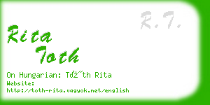 rita toth business card